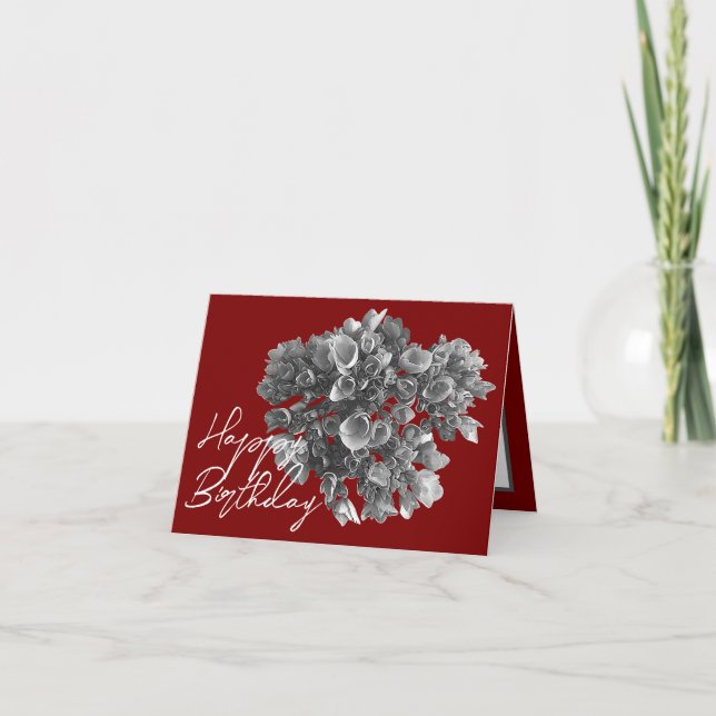 Beautiful Hydrangea Floral Bouquet Birthday Card (Front)