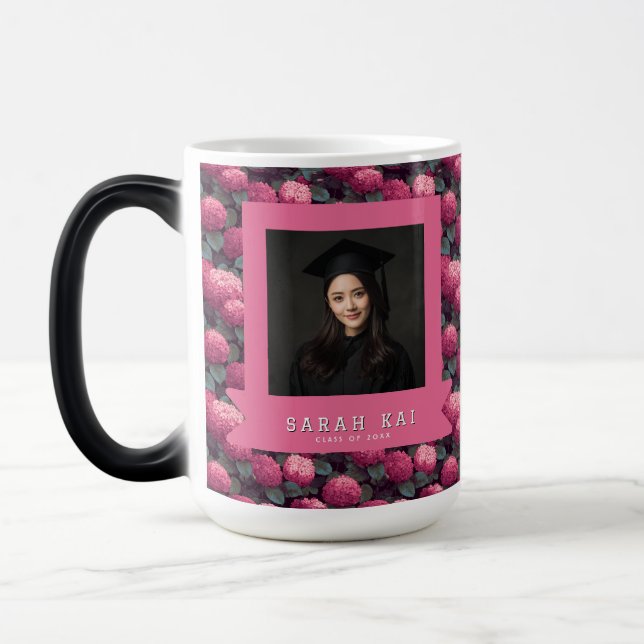 Beautiful Hydrangea Flower Gift For Him Grad Magic Mug (Left)