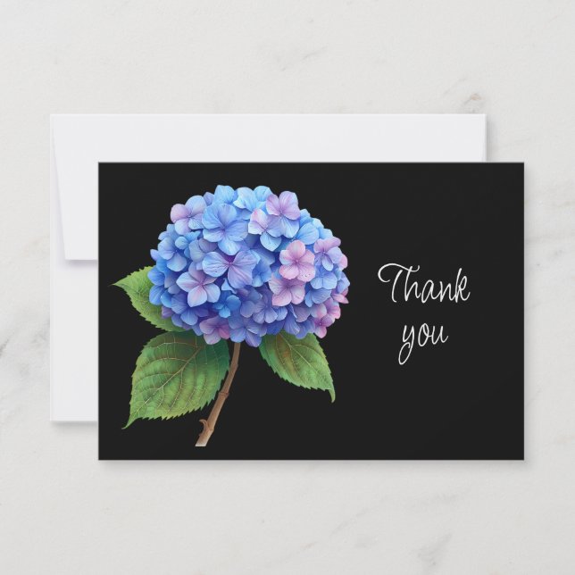 Beautiful Hydrangea Flowers Thank You Card (Front)