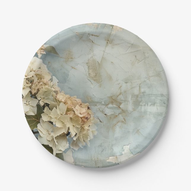 Beautiful Hydrangea Paper Plates (Front)