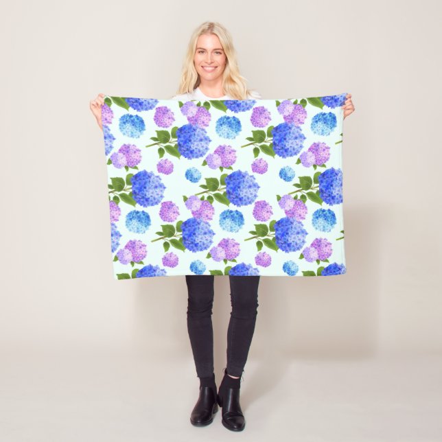 Beautiful Hydrangeas Fleece Blanket (In Situ)