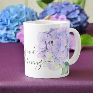 Beautiful Hygrangea Flowers, Summery Good Morning  Large Coffee Mug