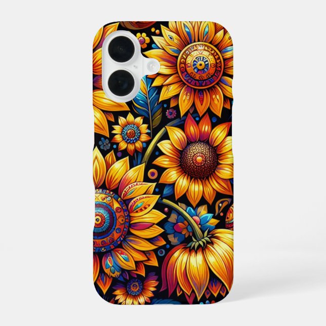Beautiful Hyperrealistic Sunflower Art   iPhone 16 Case (Back)