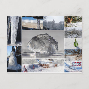 Beautiful ice, snow and winter feelings! postcard