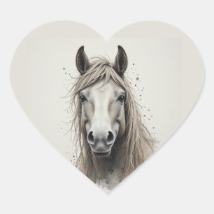 Beautiful Icelandic  Horse Animal Art Heart Sticker