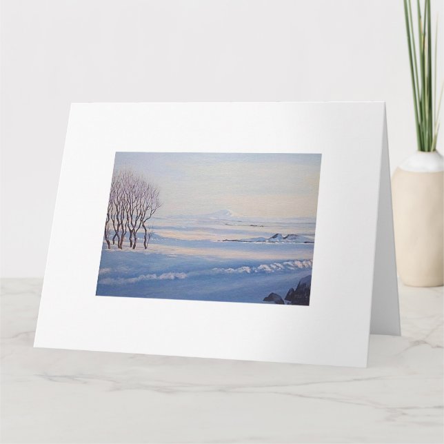 Beautiful Icelandic winter mountain Hekla fine art Card (Front)