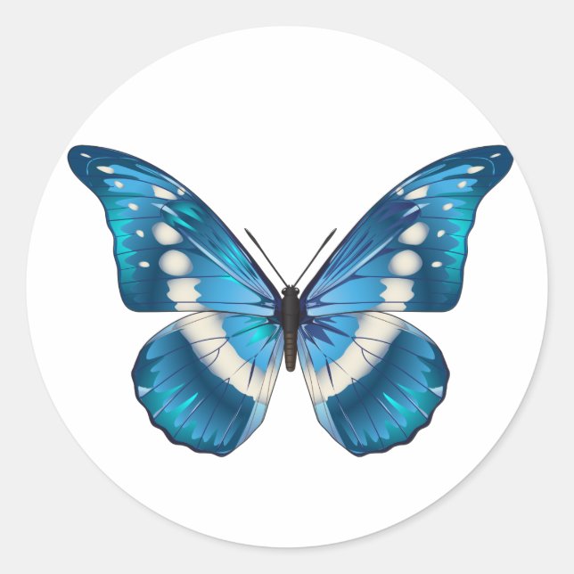 Beautiful illustrated Butterfly  Classic Round Sticker (Front)