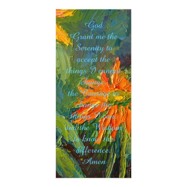 Beautiful Impressionistic Flowers Prayer Card (Front)