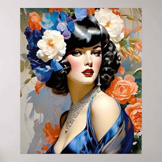 Beautiful In Blue A Lovely Flapper Poster (Front)
