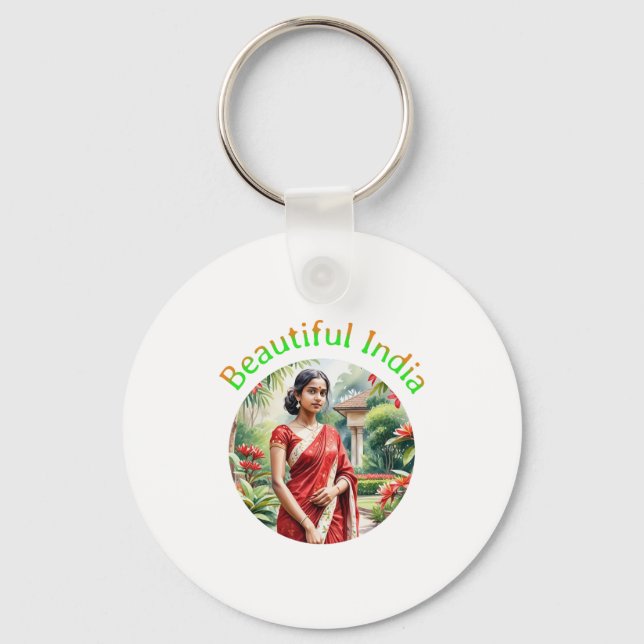 "beautiful India Key Ring (Front)