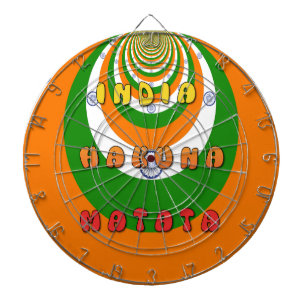Beautiful India National Flag Colours Hakuna Matat Dartboard