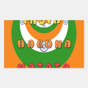 Beautiful India National Flag Colours Hakuna Matat Sticker