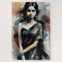 Beautiful Indian girl painting