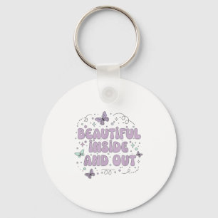 Beautiful Inside And Out Cute Butterfly Lavender S Keychain