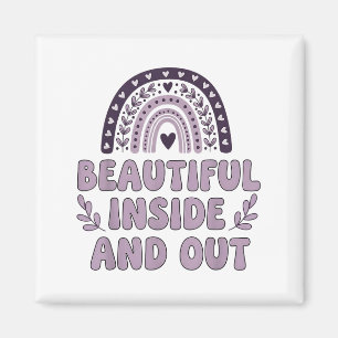 Beautiful Inside And Out Cute Rainbow Lavender Sel Magnet