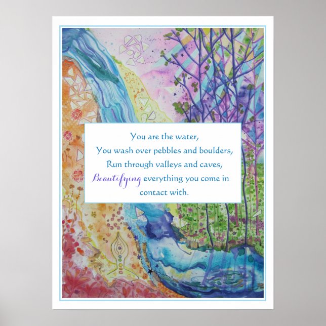 Beautiful Inspiration Zen Chakra Energy Flow Yoga Poster (Front)