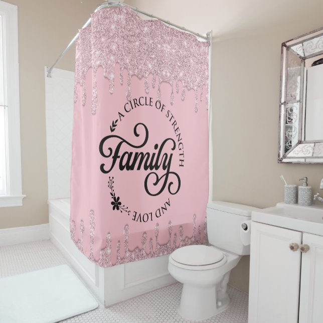 Beautiful Inspirational Family Quote Shower Curtai (In Situ)