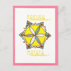 Beautiful Inspirational Star Floral Vector Pattern Postcard