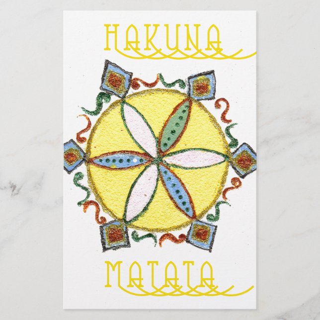 Beautiful Inspirational Star Floral Vector Pattern Stationery (Front)