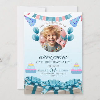 Beautiful invitation for children's birthday party