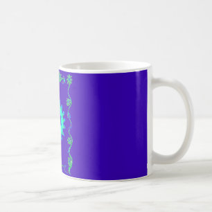 Beautiful Iridescent Blue Floral Art Oil Painting  Coffee Mug