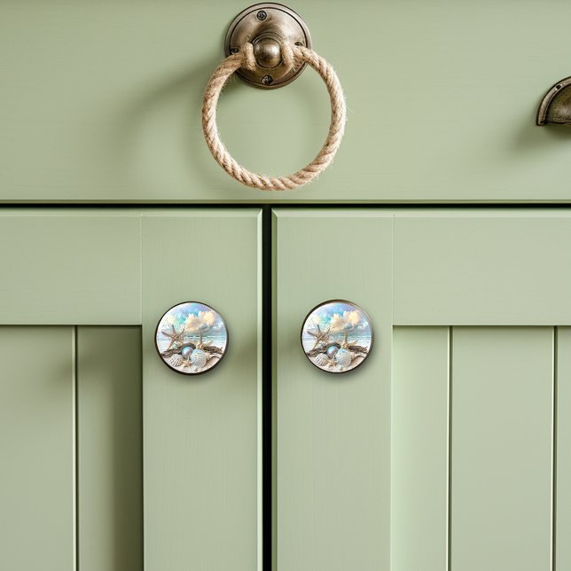 Beautiful Iridescent Seashell Starfish Beach Ocean Ceramic Knob (Creator Uploaded)