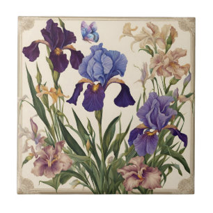 Beautiful Iris Flower Blooms  Tile