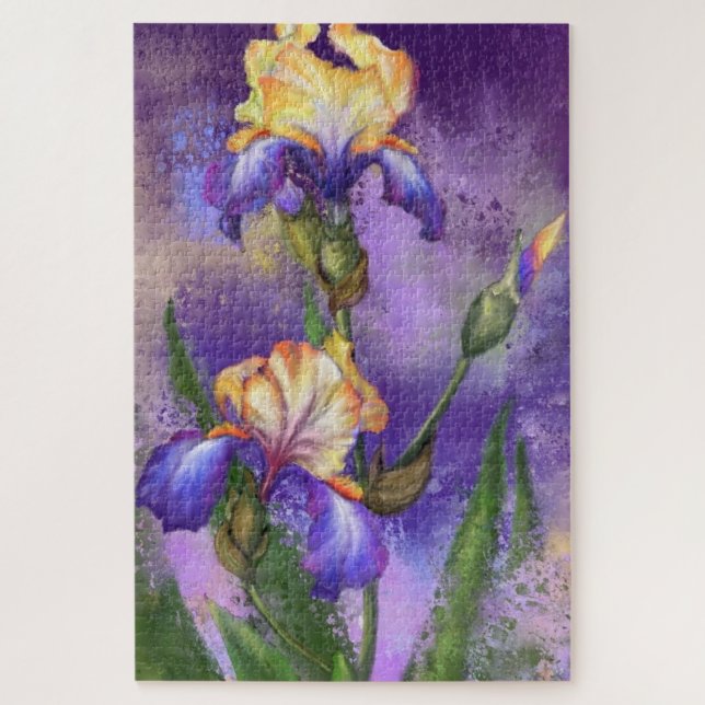 Beautiful Iris Flower - Migned Drawing Art Jigsaw Puzzle (Vertical)