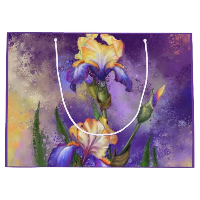 Beautiful Iris Flowers Gift Bag Purple (Front)