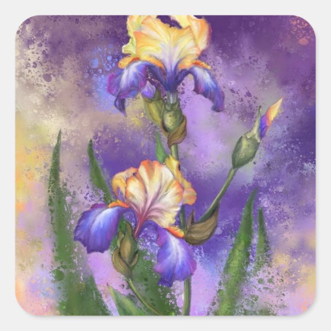 Beautiful Iris Flowers Sticker Irises (Front)