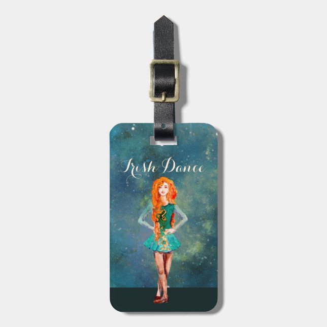 Beautiful Irish Dancer Hard Shoe Dance Luggage Tag (Front Vertical)