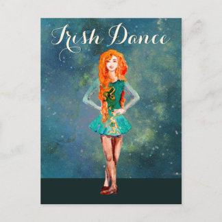 Beautiful Irish Dancer Hard Shoe Dance  Postcard
