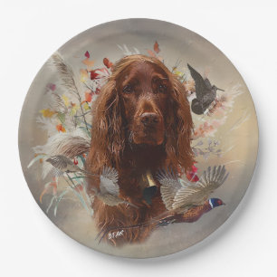Beautiful Irish Red Setter Paper Plate