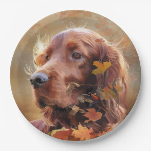 Beautiful Irish Red Setter Paper Plate
