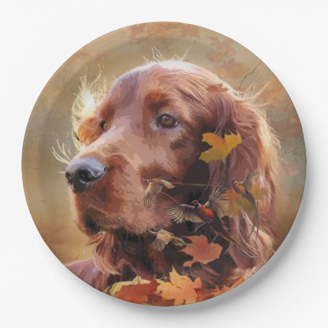 Beautiful Irish Red Setter Paper Plate (Front)
