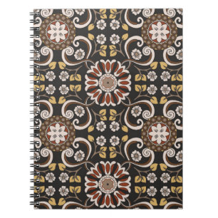 Beautiful islamic medallion seamless pattern texti notebook