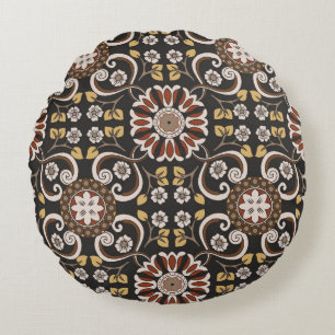 Beautiful islamic medallion seamless pattern texti round pillow