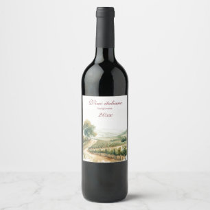 Beautiful Italian Vineyard Grape Vine   Wine Label