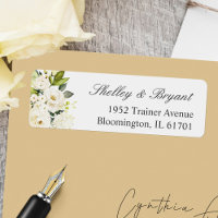 Beautiful Ivory White Roses Floral Adresse de reto