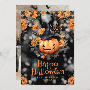 Beautiful Jack O’Lantern Photo Halloween Card