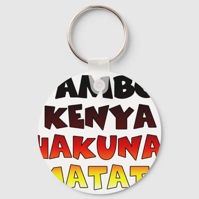 Beautiful Jambo Kenya Hakuna Matata Lovely Art  Keychain (Front)