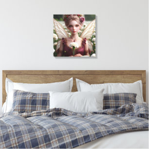 Beautiful January Fairy in Carnations Canvas Print