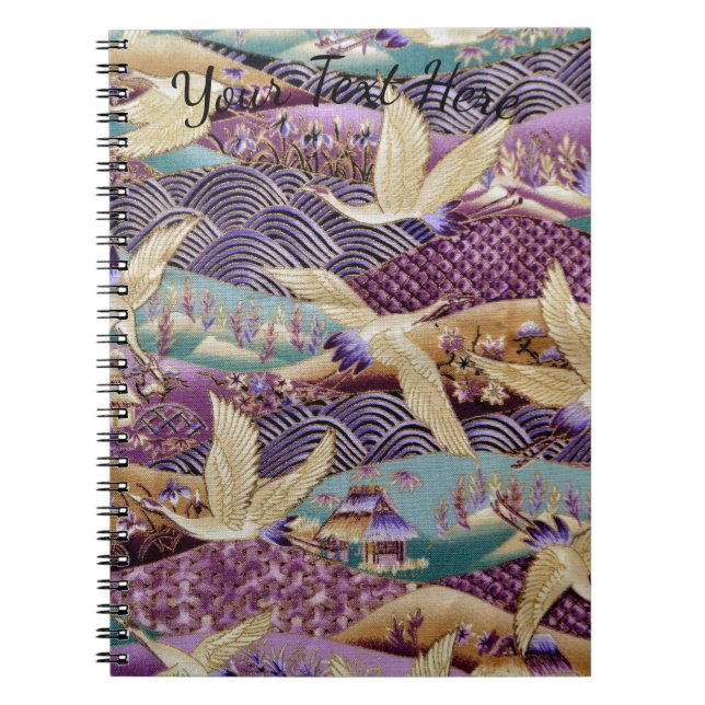 Beautiful Japanese Cranes Notebook (Front)