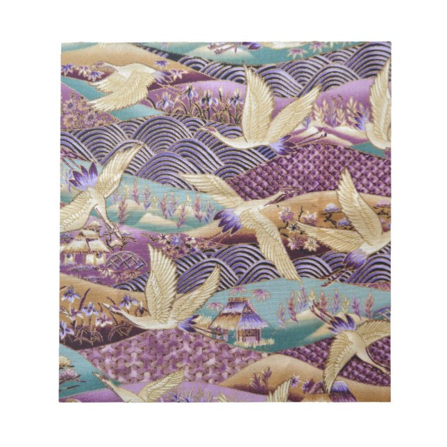 Beautiful Japanese Cranes Notepad (Front)