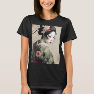Beautiful Japanese Dark Geisha Sakura Blossoms Kim T-Shirt