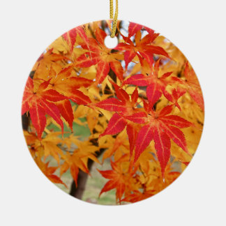 beautiful japanese maple tree in fall ceramic ornament
