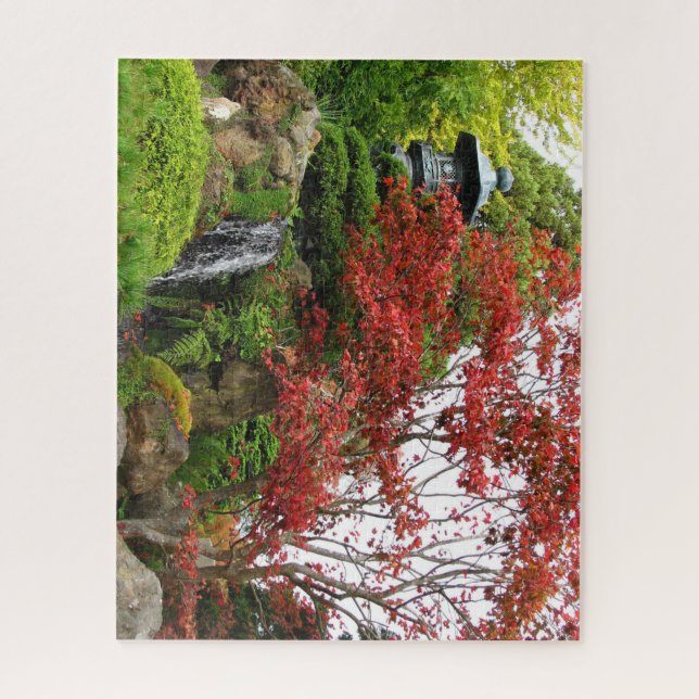 Beautiful Japanese Rock Garden with Pagoda Jigsaw Puzzle (Vertical)