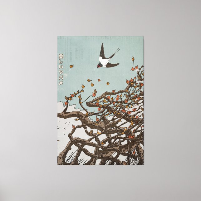 Beautiful Japanese Swallow  Canvas Print (Front)