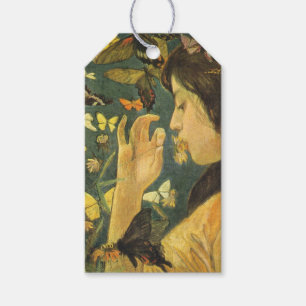 Beautiful Japanese Woman With Butterflies Gift Tags