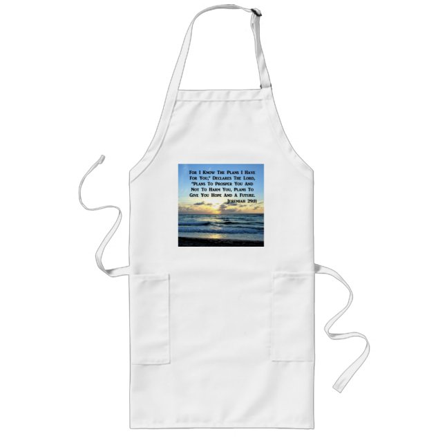 BEAUTIFUL JEREMIAH 29:11 BLUE SKIES LONG APRON (Front)